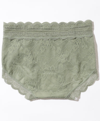 【6枚セット】ソリッドカラー スカラップ 総レース ショーツ