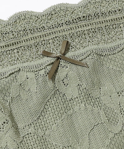 【6枚セット】ソリッドカラー スカラップ 総レース ショーツ