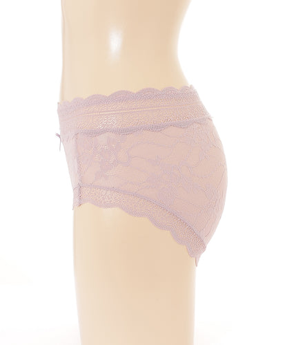 【6枚セット】ソリッドカラー スカラップ 総レース ショーツ