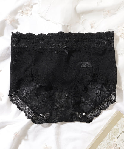 【6枚セット】ソリッドカラー スカラップ 総レース ショーツ