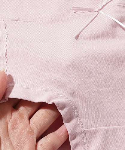 【7枚セット】ソリッドカラー リボン ボーイズレッグ ショーツ