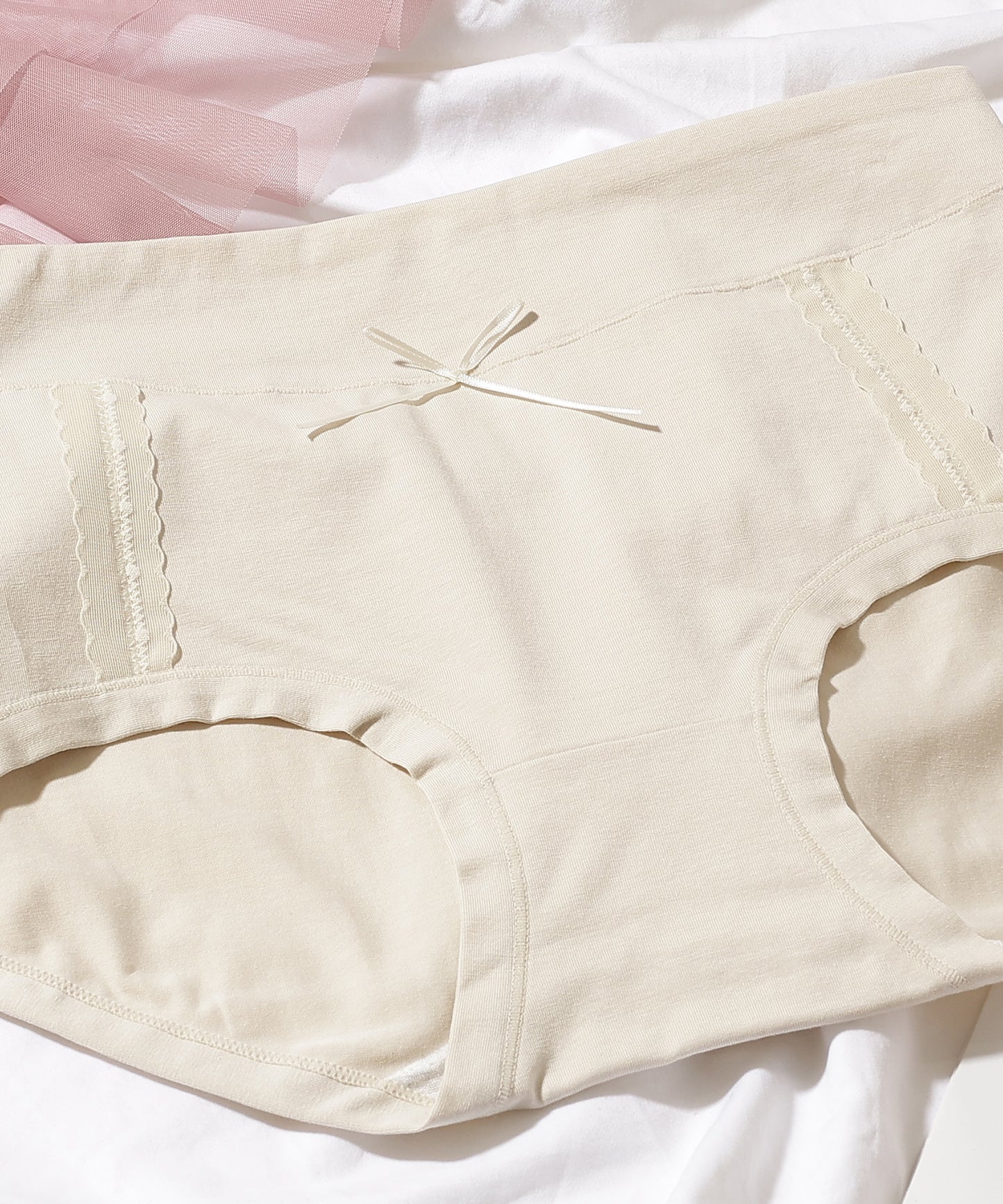 【7枚セット】ソリッドカラー リボン ボーイズレッグ ショーツ