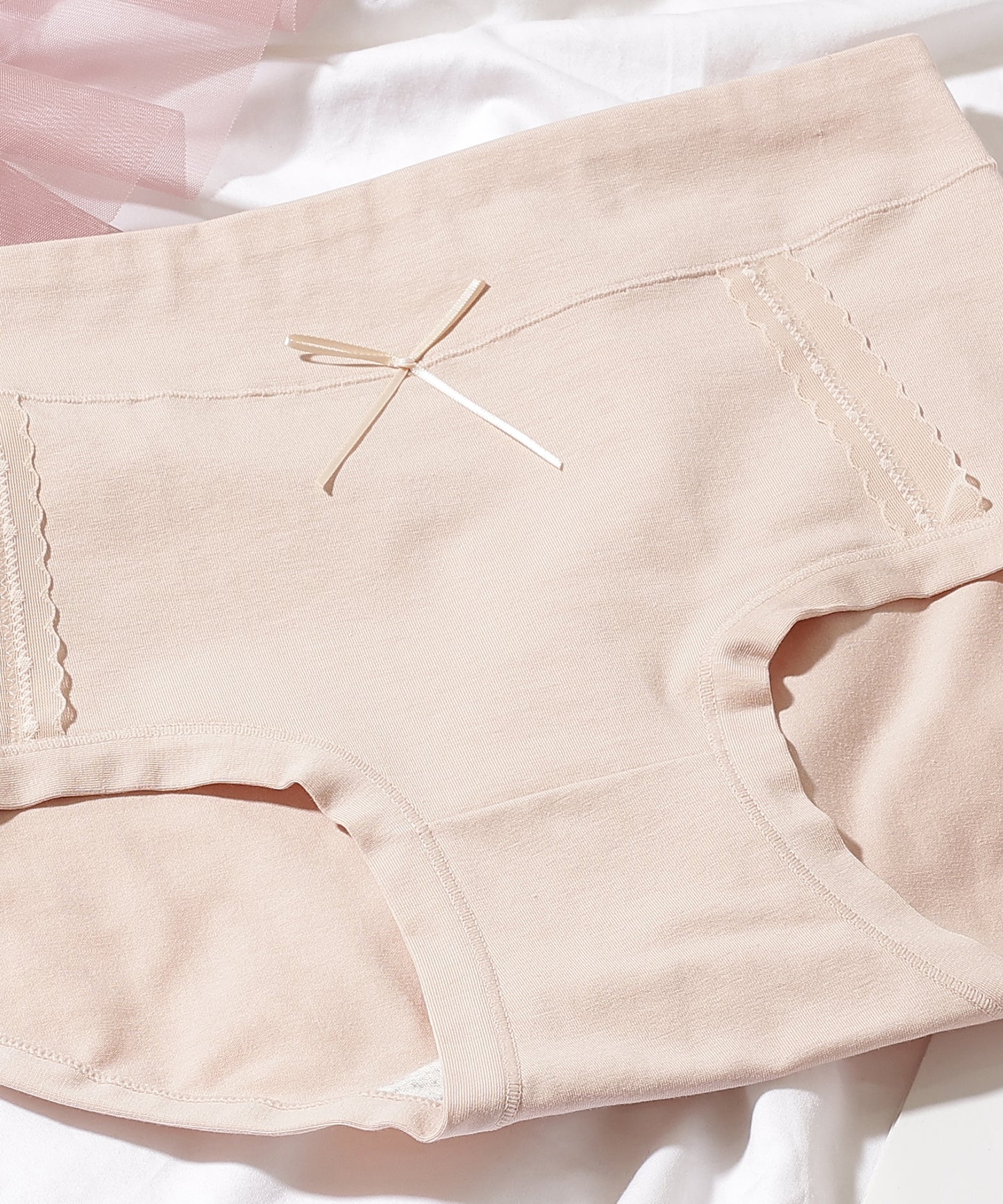 【7枚セット】ソリッドカラー リボン ボーイズレッグ ショーツ