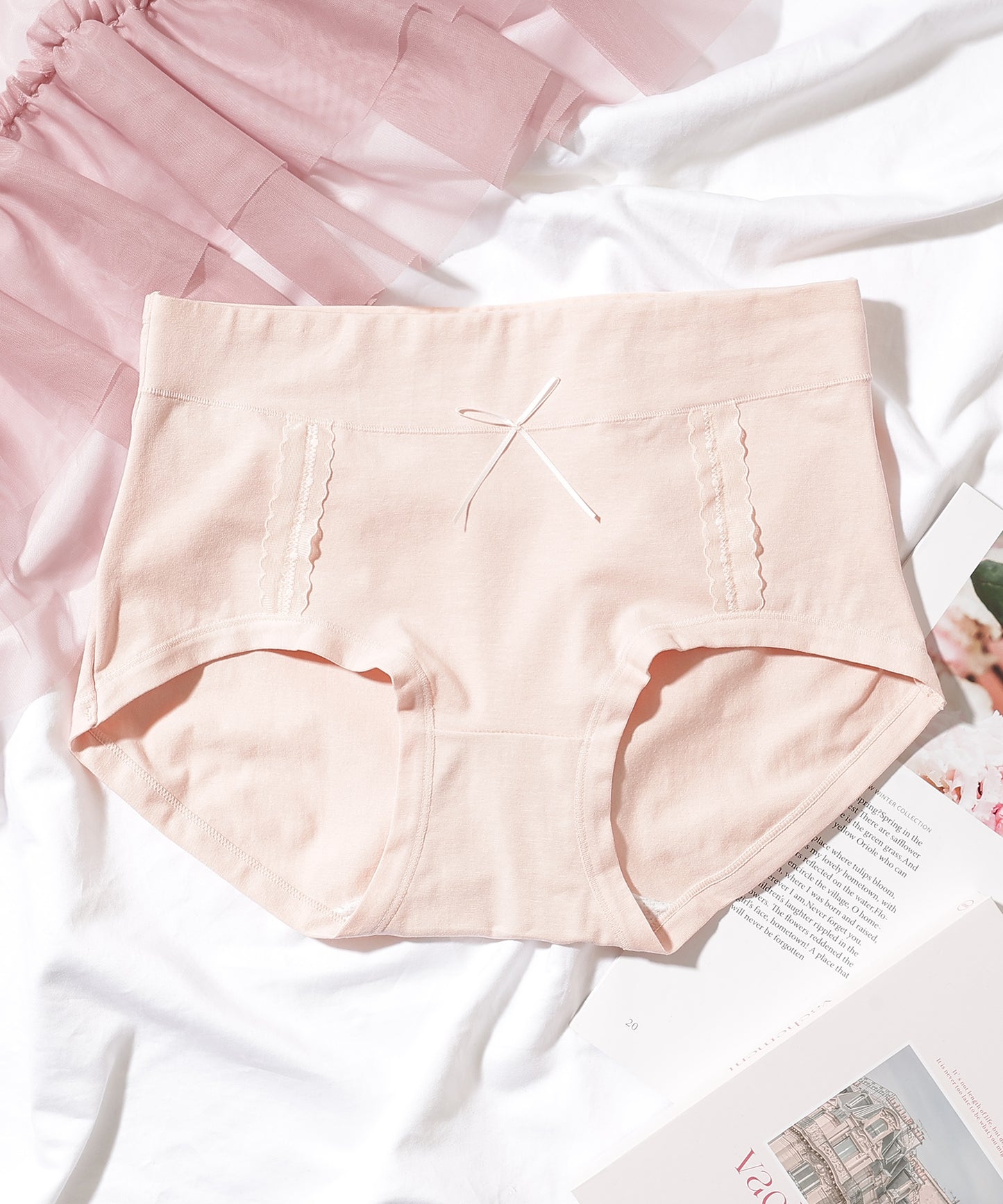 【7枚セット】ソリッドカラー リボン ボーイズレッグ ショーツ