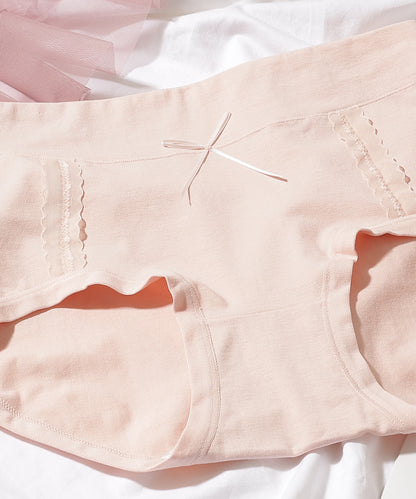 【7枚セット】ソリッドカラー リボン ボーイズレッグ ショーツ