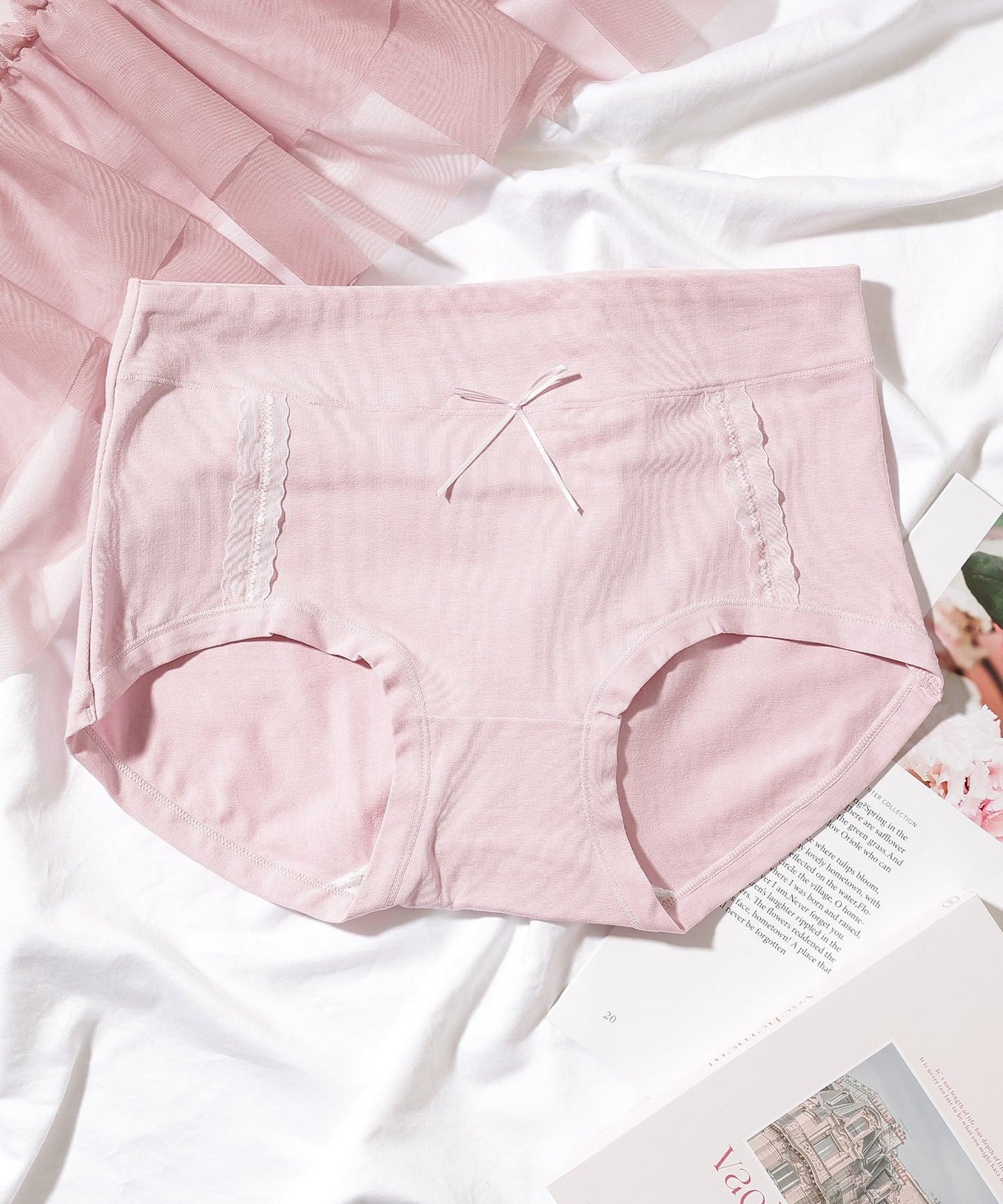 【7枚セット】ソリッドカラー リボン ボーイズレッグ ショーツ