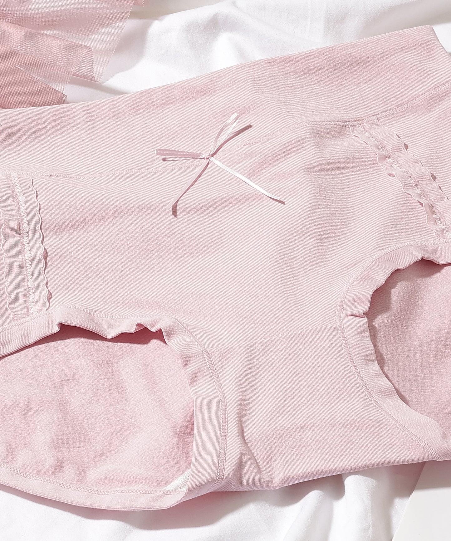 【7枚セット】ソリッドカラー リボン ボーイズレッグ ショーツ