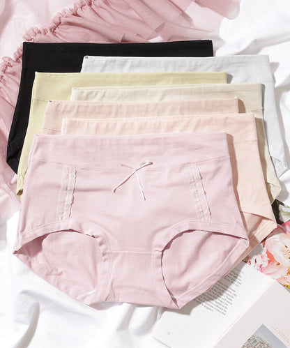 【7枚セット】ソリッドカラー リボン ボーイズレッグ ショーツ