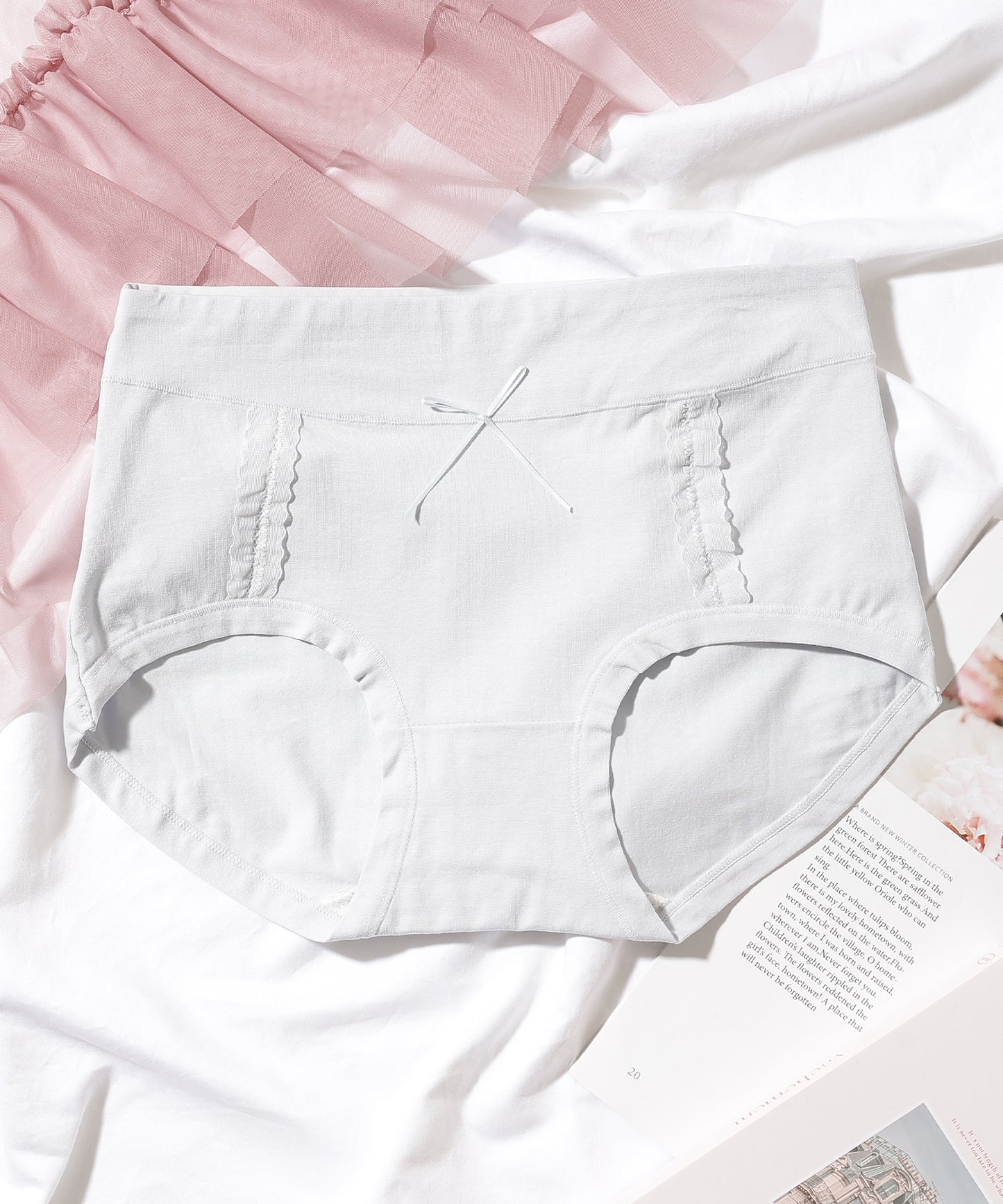 【7枚セット】ソリッドカラー リボン ボーイズレッグ ショーツ