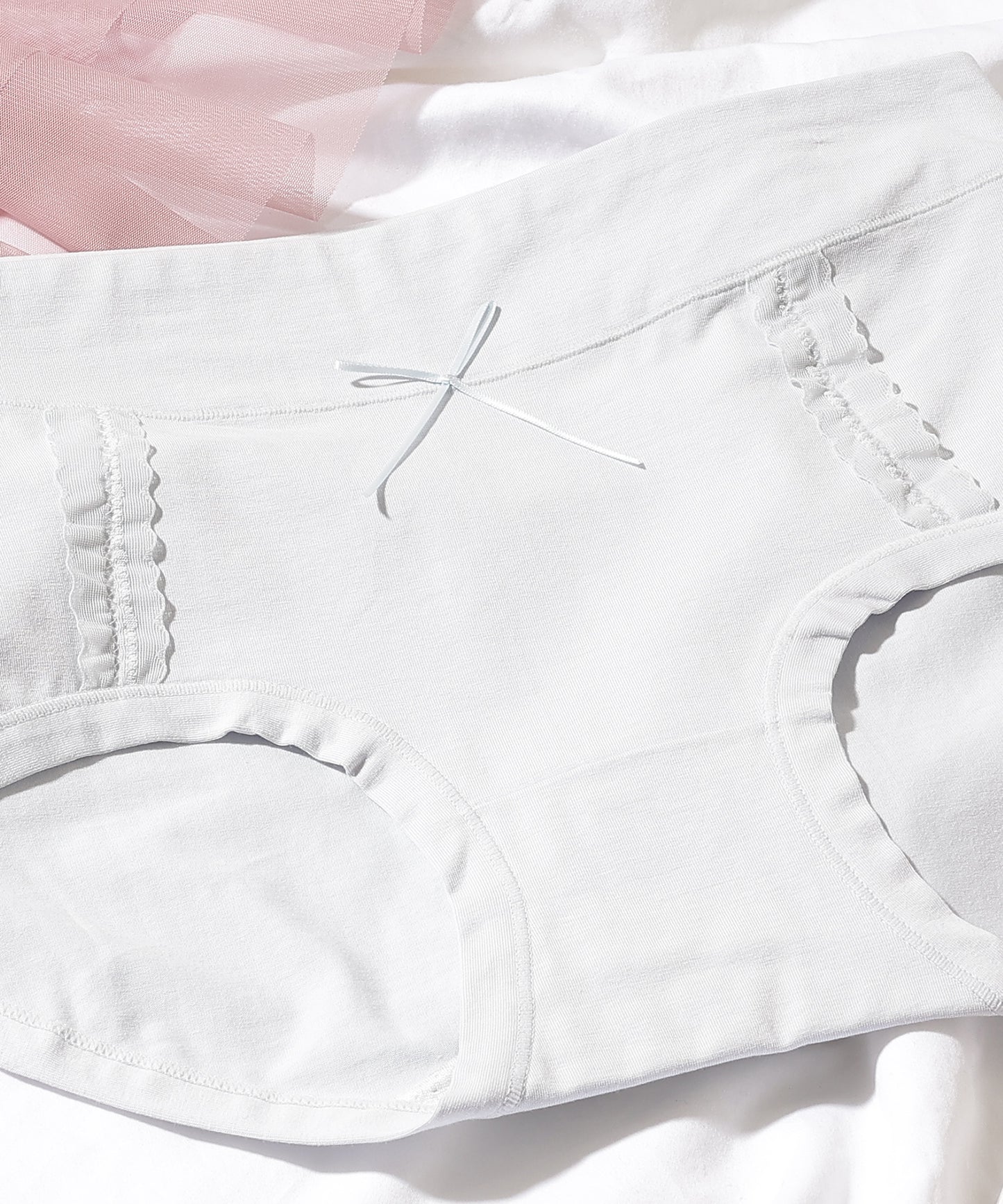 【7枚セット】ソリッドカラー リボン ボーイズレッグ ショーツ