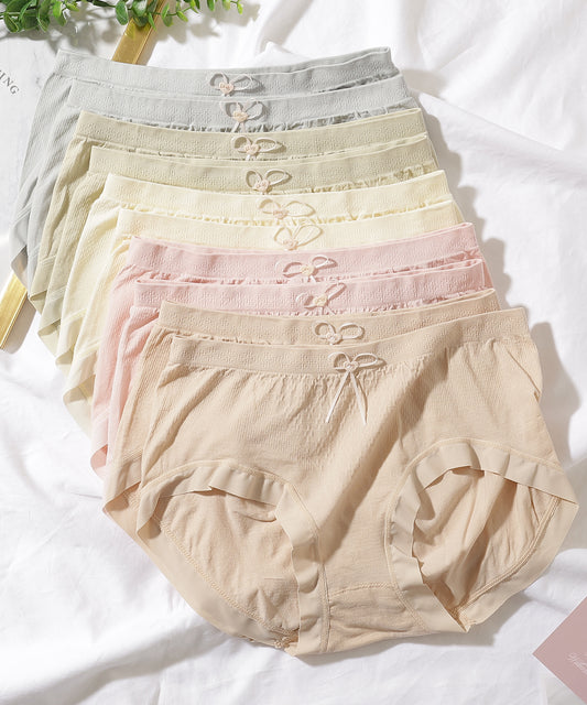 【10枚セット】ソリッドカラー リボン付き ベーシック ミドル ショーツ