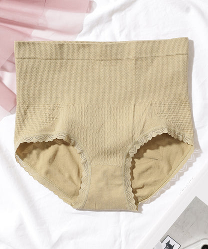 【6枚セット】ソリッドカラー ハイウエスト ソフト 立体成型編み ショーツ