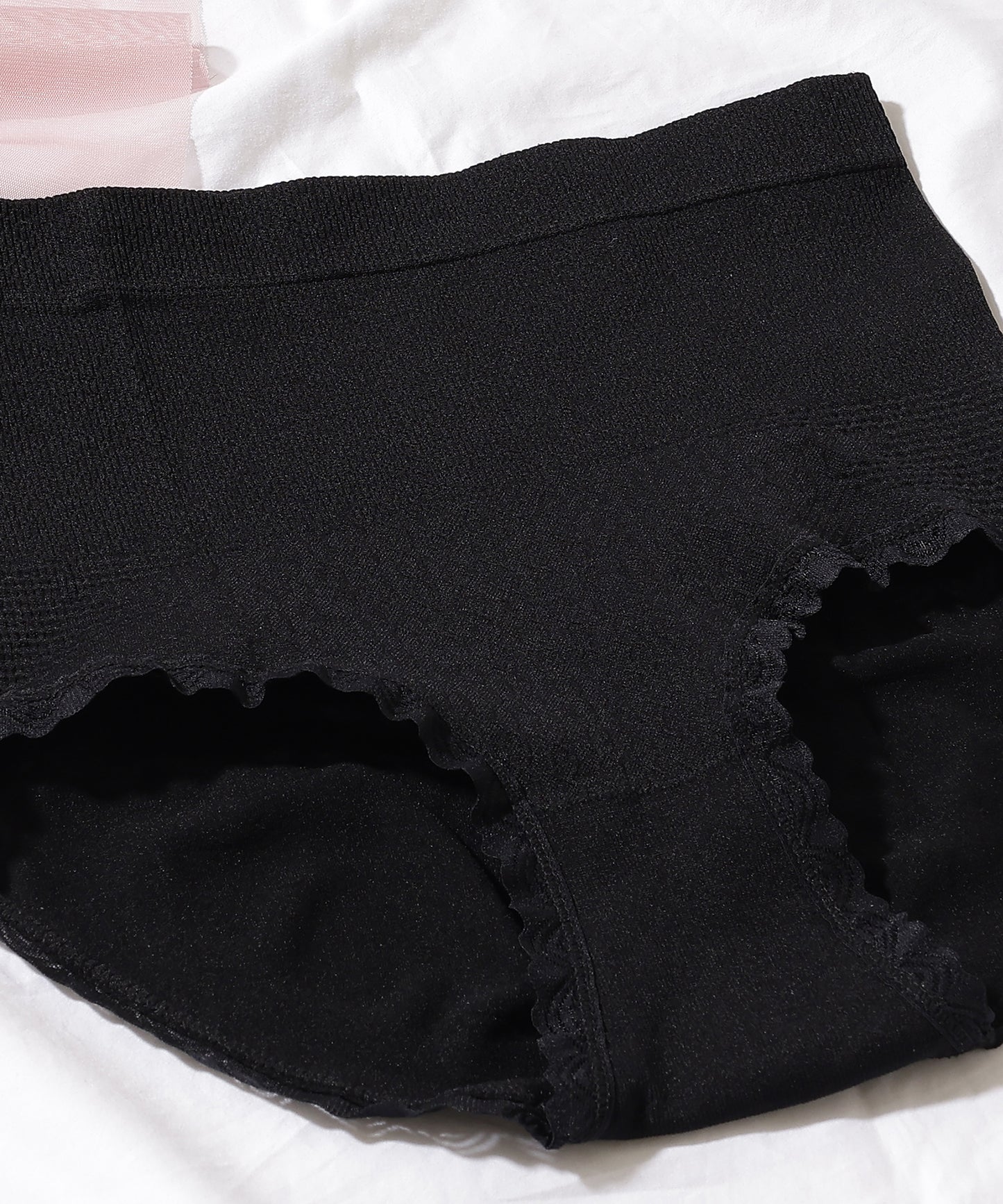 【6枚セット】ソリッドカラー ハイウエスト ソフト 立体成型編み ショーツ