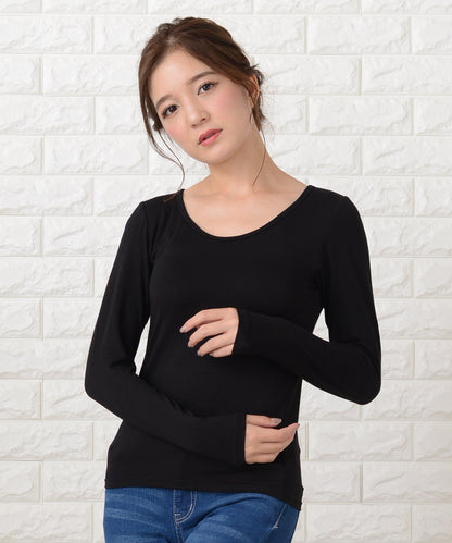 カップ付き長袖Tシャツトップスインナー