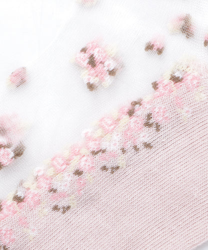 【5色組】 花柄シースルーソックスセット