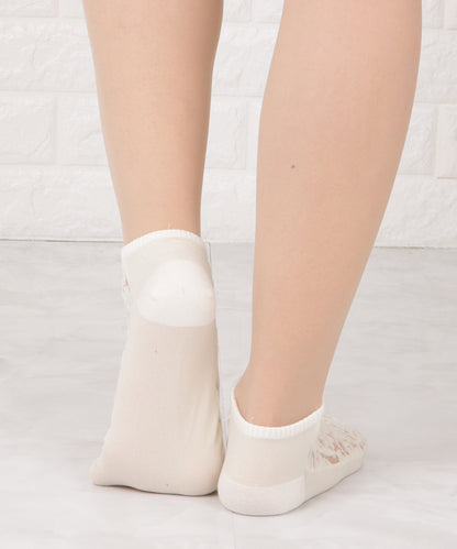 【5色組】花柄シースルーくるぶしソックスセット