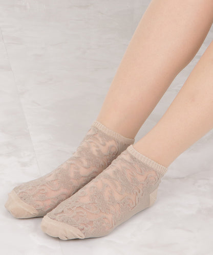 【5色組】花柄シースルーくるぶしソックスセット