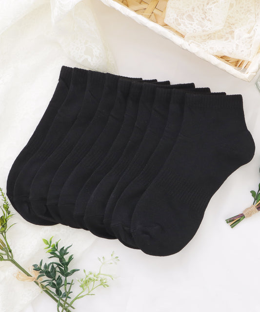 【10足セット】ベーシックコットン無地ショート丈ソックス