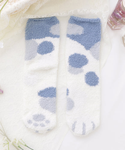 【10足セット】猫足デザインふわもちルームソックス