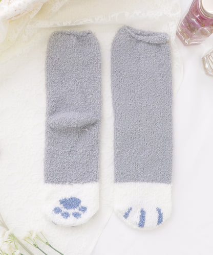 【10足セット】猫足デザインふわもちルームソックス
