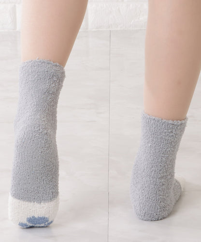 【10足セット】猫足デザインふわもちルームソックス