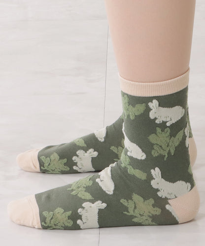 【10足セット】レトロ模様ショート丈立体ジャカードソックス