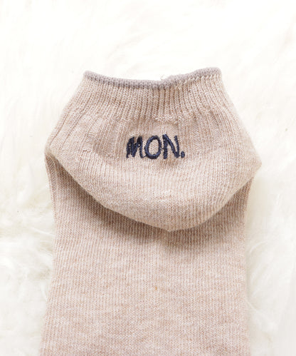 【7色組】ワンポイント刺繍スニーカーソックスセット