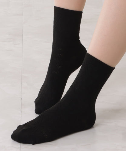 【10足セット】レトロ柄凹凸ショート丈ソックス