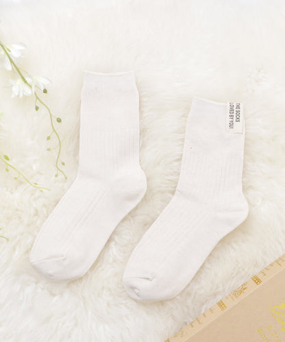 【5色組】タグデザインクルーソックスセット