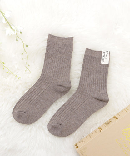 【5色組】タグデザインクルーソックスセット