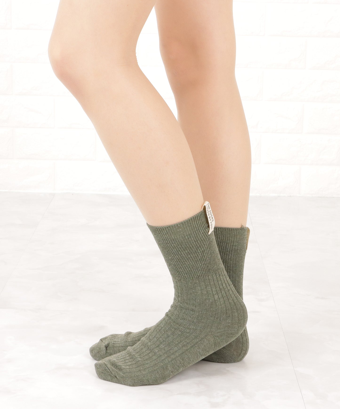 【5色組】タグデザインクルーソックスセット