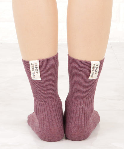 【5色組】タグデザインクルーソックスセット