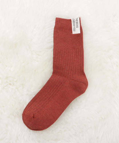 【5色組】タグデザインクルーソックスセット