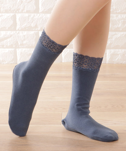 【8足セット】レースドッキングベーシックカラーソックス
