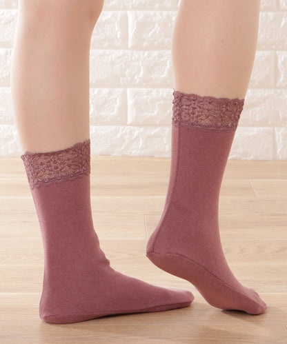 【8足セット】レースドッキングベーシックカラーソックス
