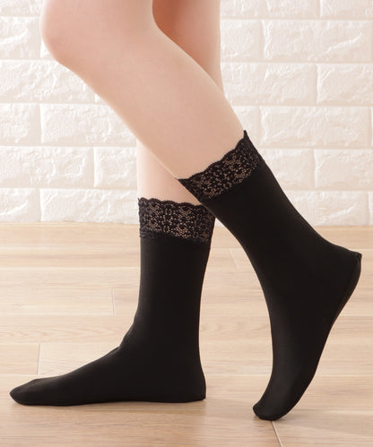 【8足セット】レースドッキングベーシックカラーソックス