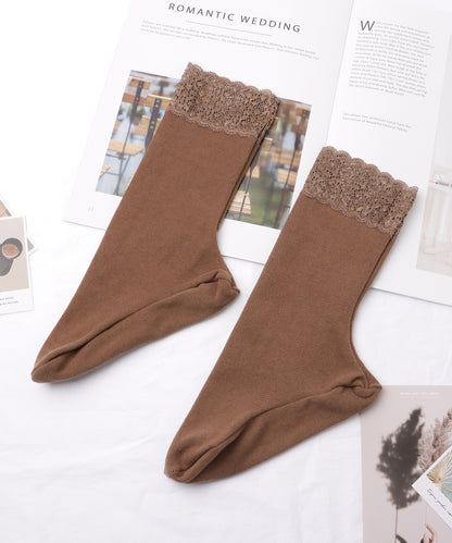 【8足セット】レースドッキングベーシックカラーソックス