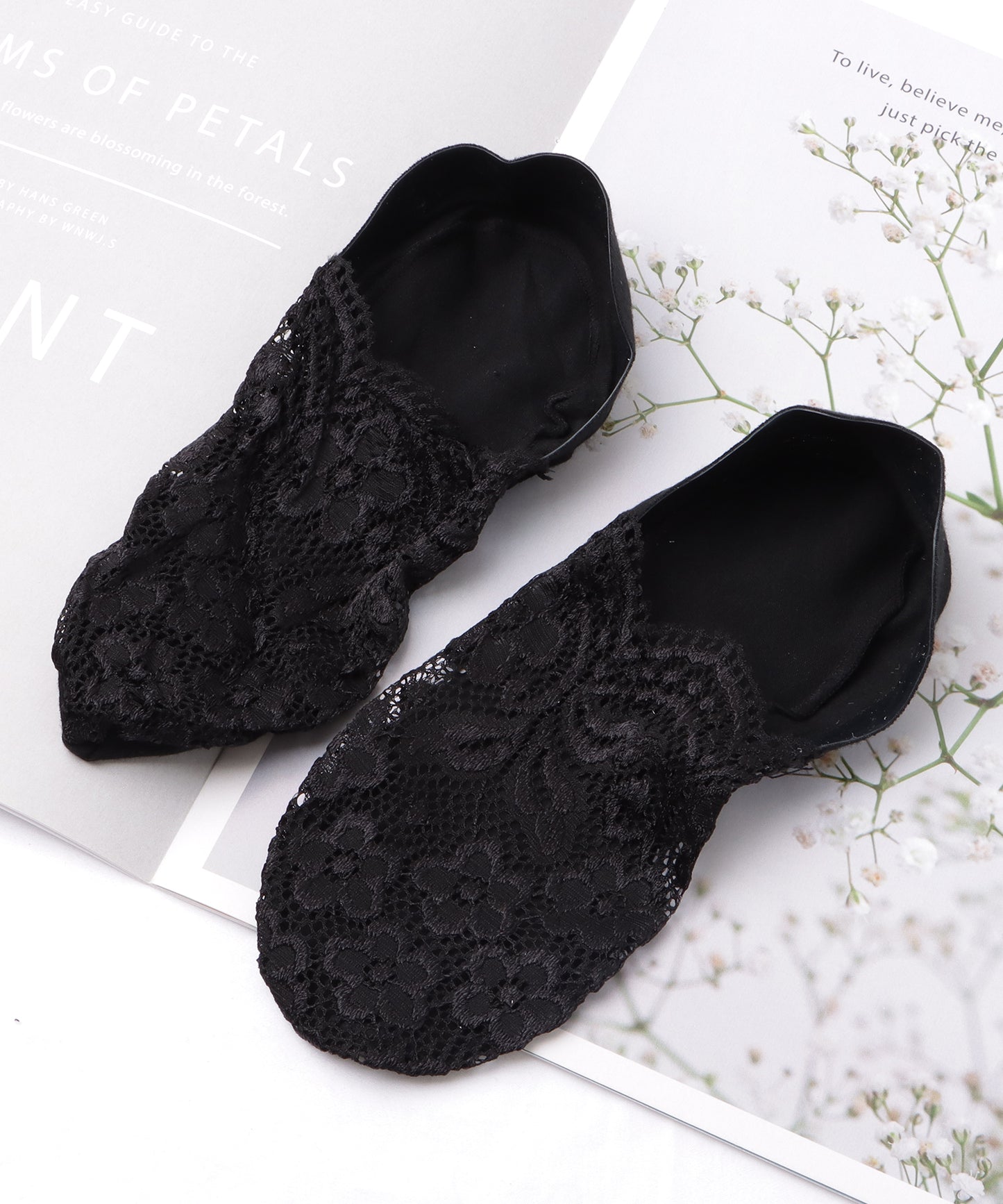 【4足セット】花柄レースカバーソックス