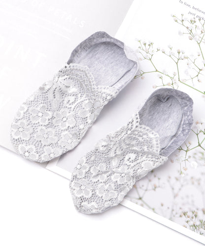 【4足セット】花柄レースカバーソックス