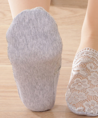 【4足セット】花柄レースカバーソックス