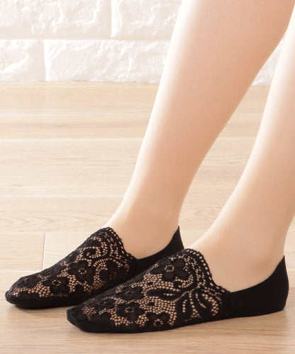 【4足セット】花柄レースカバーソックス