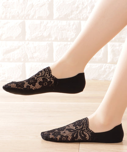 【4足セット】花柄レースカバーソックス