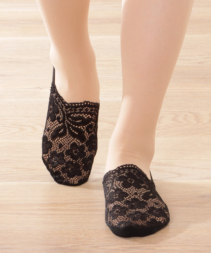 【4足セット】花柄レースカバーソックス