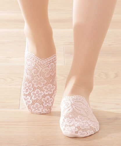 【4足セット】花柄レースカバーソックス