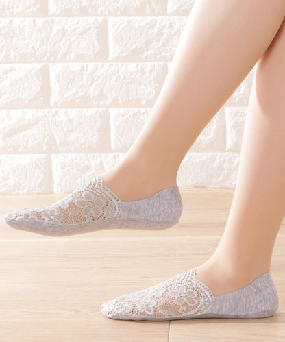 【4足セット】花柄レースカバーソックス