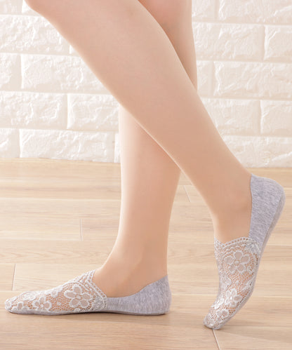 【4足セット】花柄レースカバーソックス