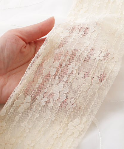 【6足セット】フラワーラインシースルークルーソックス