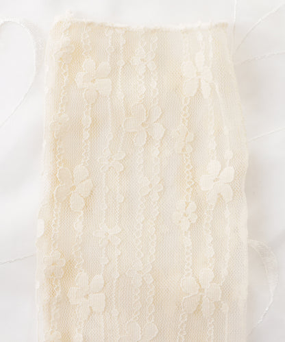 【6足セット】フラワーラインシースルークルーソックス