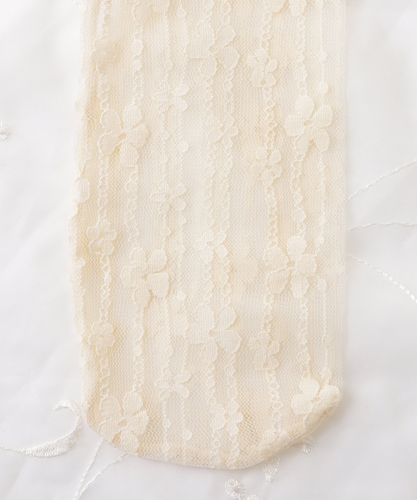 【6足セット】フラワーラインシースルークルーソックス