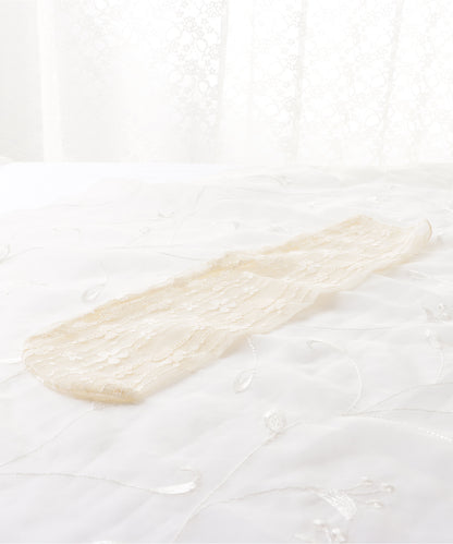 【6足セット】フラワーラインシースルークルーソックス